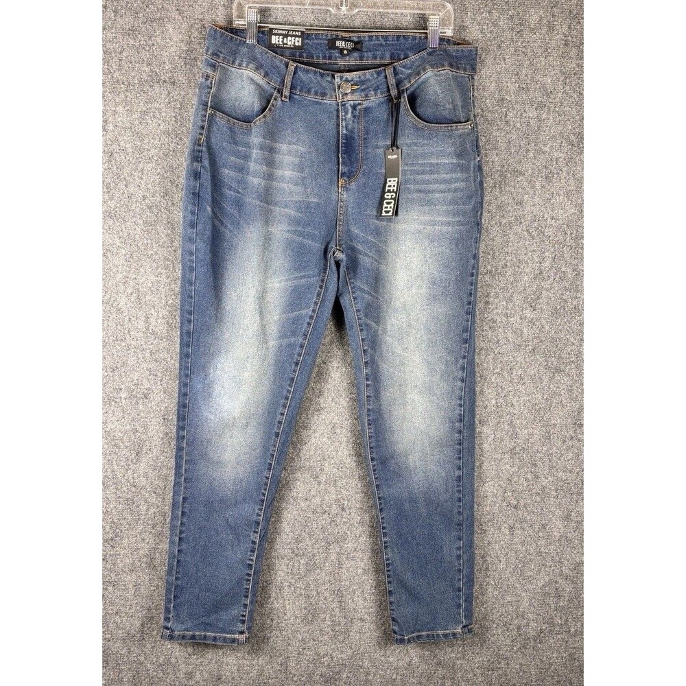 BEE & CECI Womens 18/19 Skinny Jeans Medium Wash Stretch Denim NWT